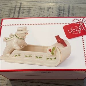 NWT- Lenox Snowman Candy Dish